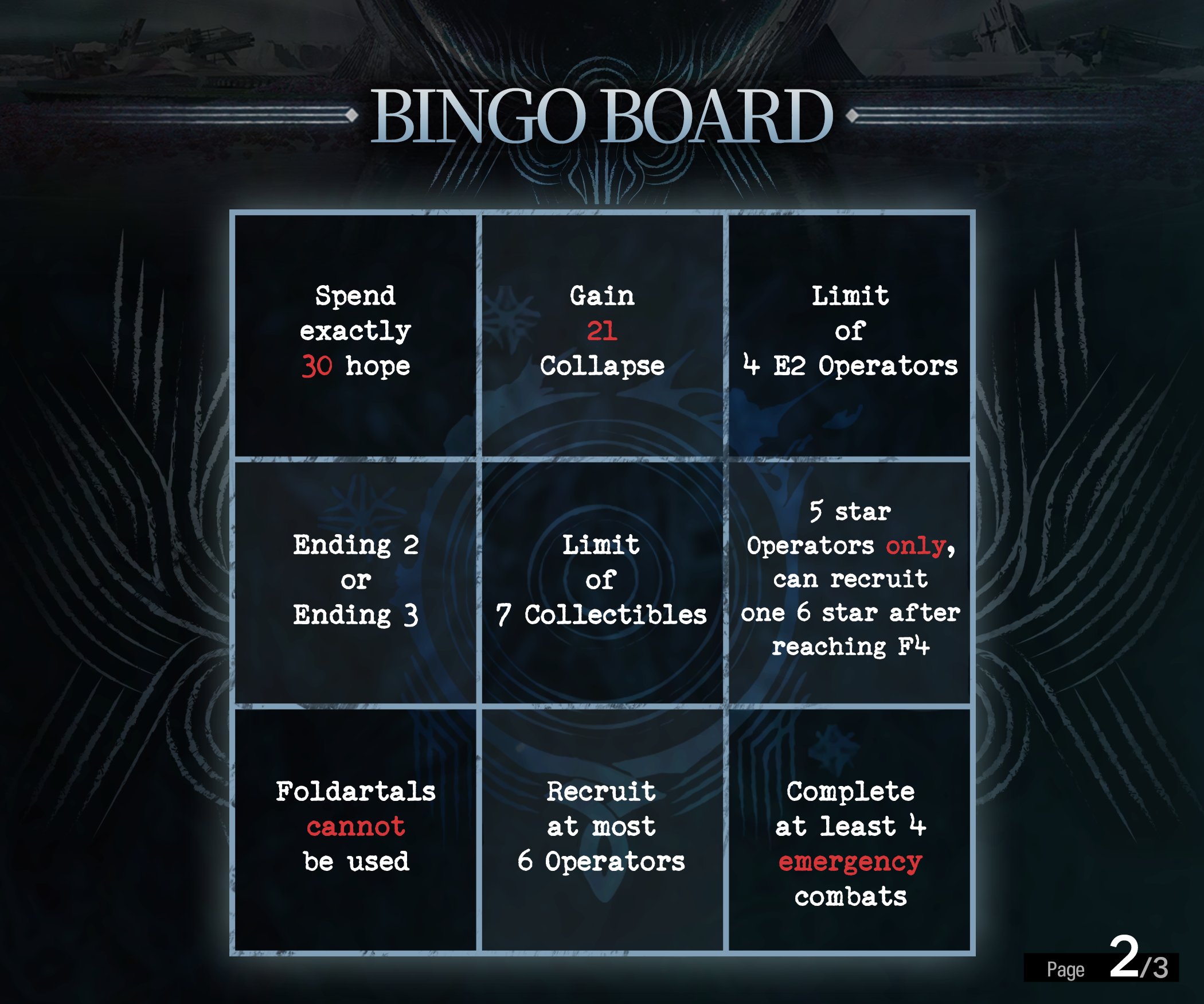 Lungmen Dragon's Qualifiers Bingo Card